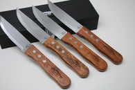 Steak Knives with Bloomer Trailers logo on box and each individual knife.  A set of 4 knives included.