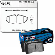 HAWK HPS STREET REAR BRAKE PADS 2005-2014 MUSTANG GT 5.0L COYOTE / V6 HB485F.656