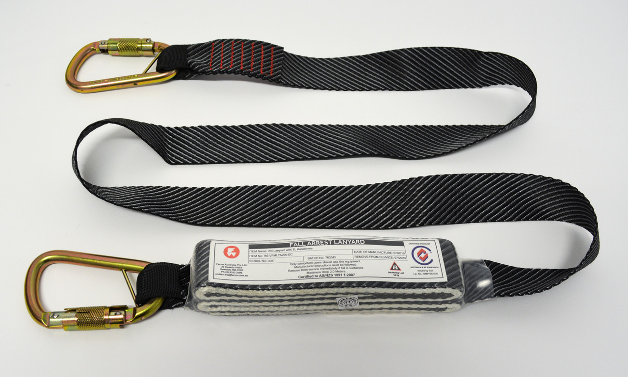2M Fall Arrest Lanyard with Triplock Karabiners - Ferno Outlet