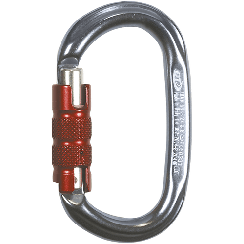 CT Oval Alloy Karabiner Titanium / Silver / Red