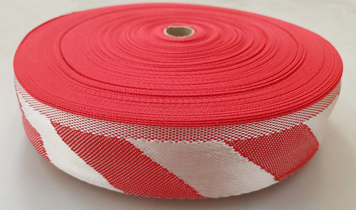 75 mm x 50 m roll Polypropylene Webbing Red/White 