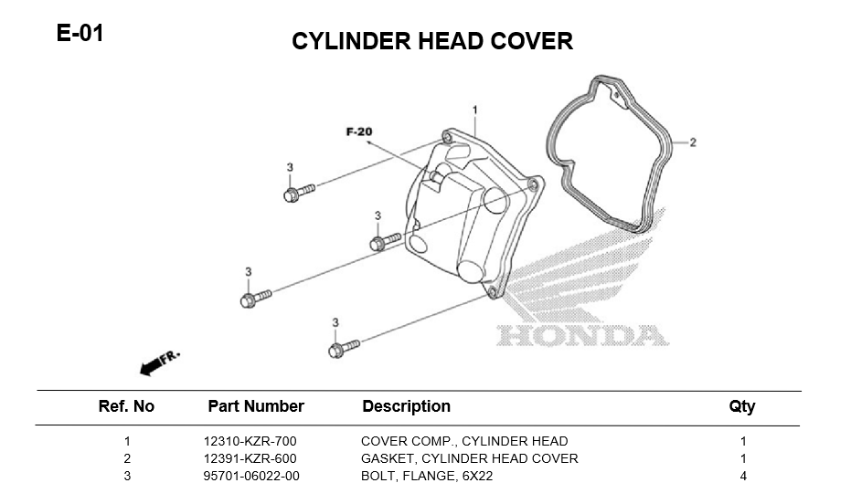 E-01/ CYLINDER HEAD COVER CLICK125i 2012