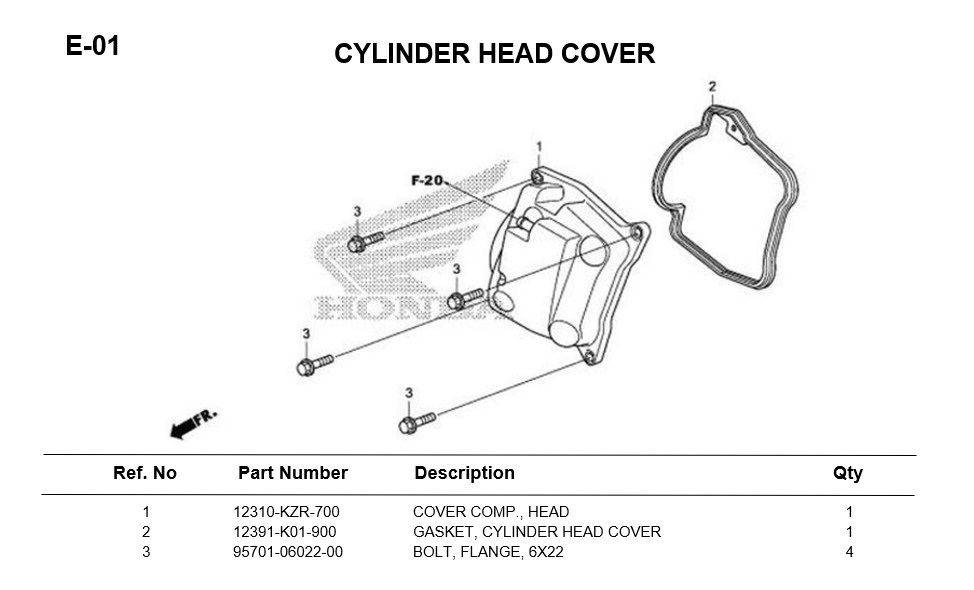 E-01-CYLINDER HEAD COVER CLICK150 2019