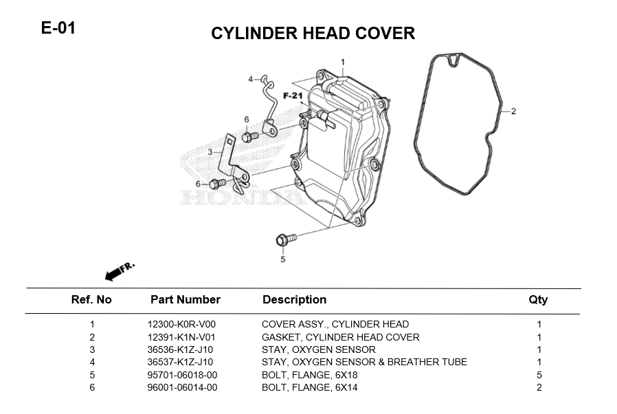 E-01-CYLINDER HEAD COVER LEAD125 2022
