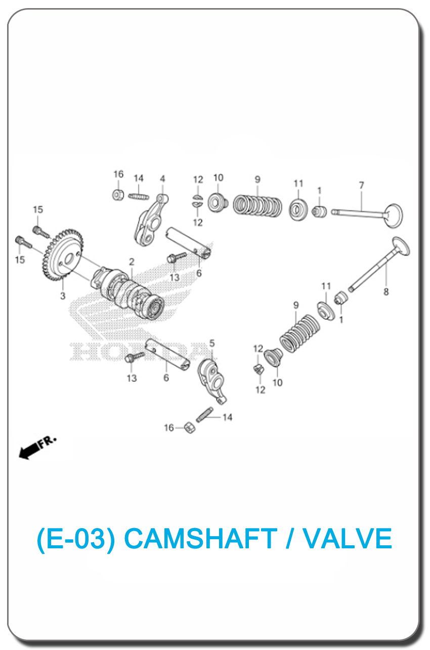 E-03/ CAMSHAFT/VALVE CLICK125i 2012 SMALL INDEX PICTURE