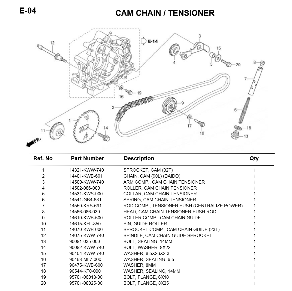E-04-CAM-CHAIN-TENSIONER-WAVE110i-2011
