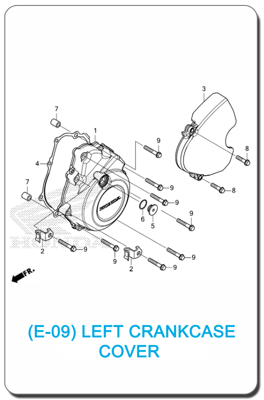 E-09/ LEFT CRANKCASE COVER WAVE110i 2021 SMALL INDEX PICTURE