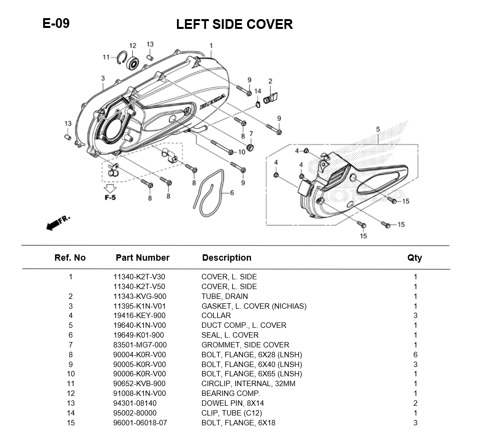 -E-09/ LEFT SIDE COVER LEAD125 2025