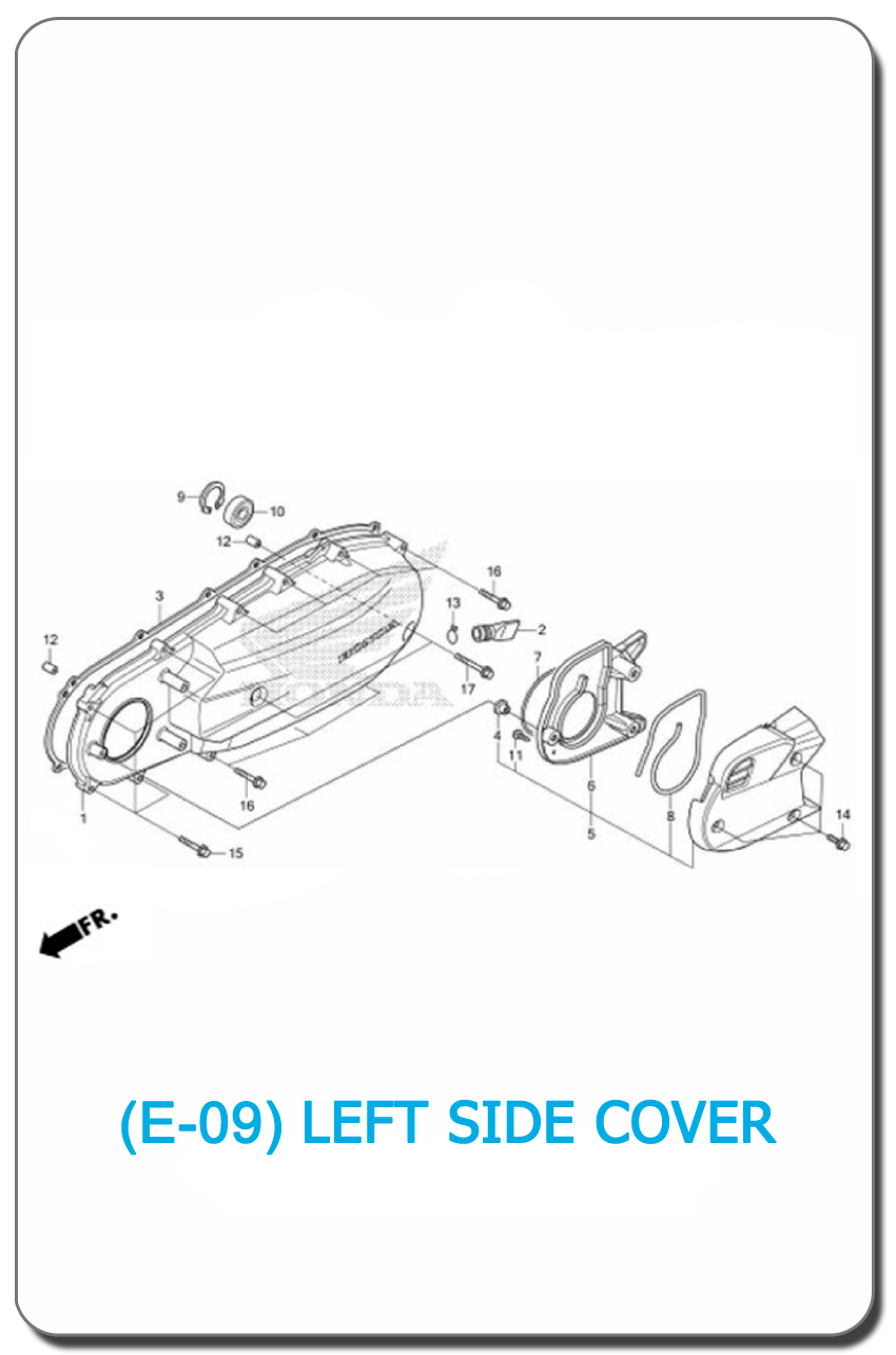 E-09-LEFT SIDE COVER SH150i 2013