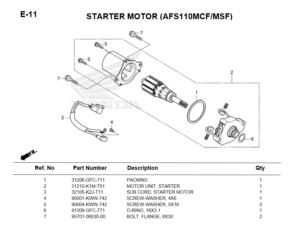 E-11/ STARTER MOTOR WAVE110i 2021