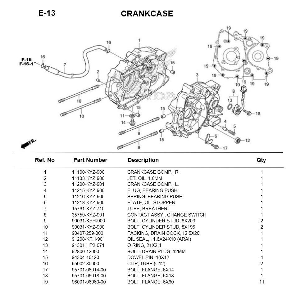 E-13-CRANKCASE FOR HONDA WAVE125i 2017 PARTS