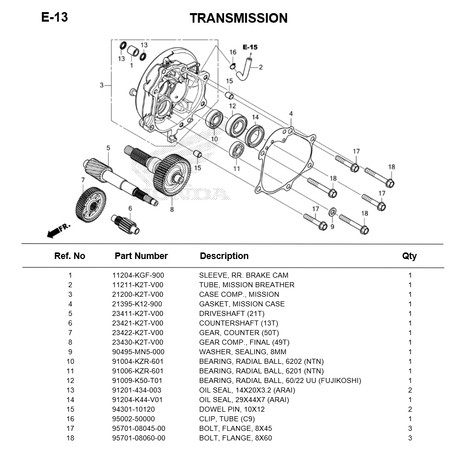 -E-13/ TRANSMISSION LEAD125 2025
