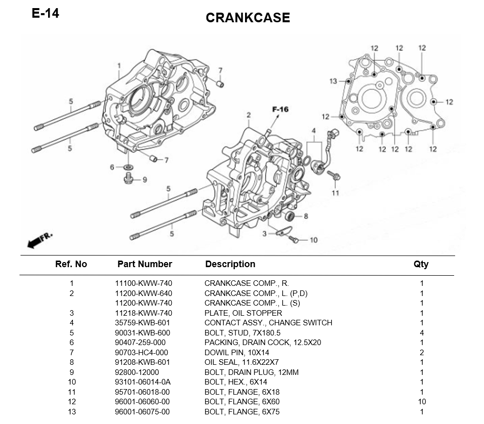 E-14-CRANKCASE-WAVE110i-2011
