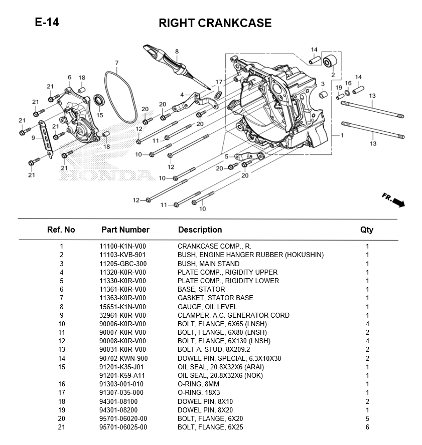 RIGHT CRANKCASE GIORNO+