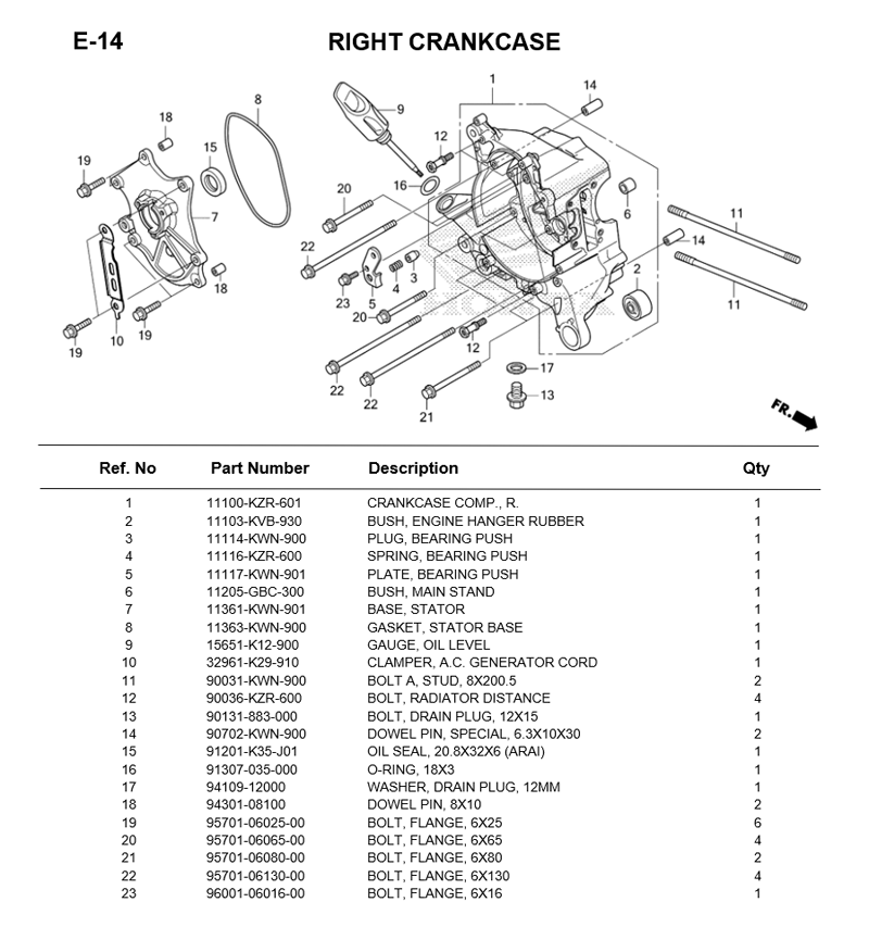 - E-14/ RIGHT CRANKCASE LEAD125 2021