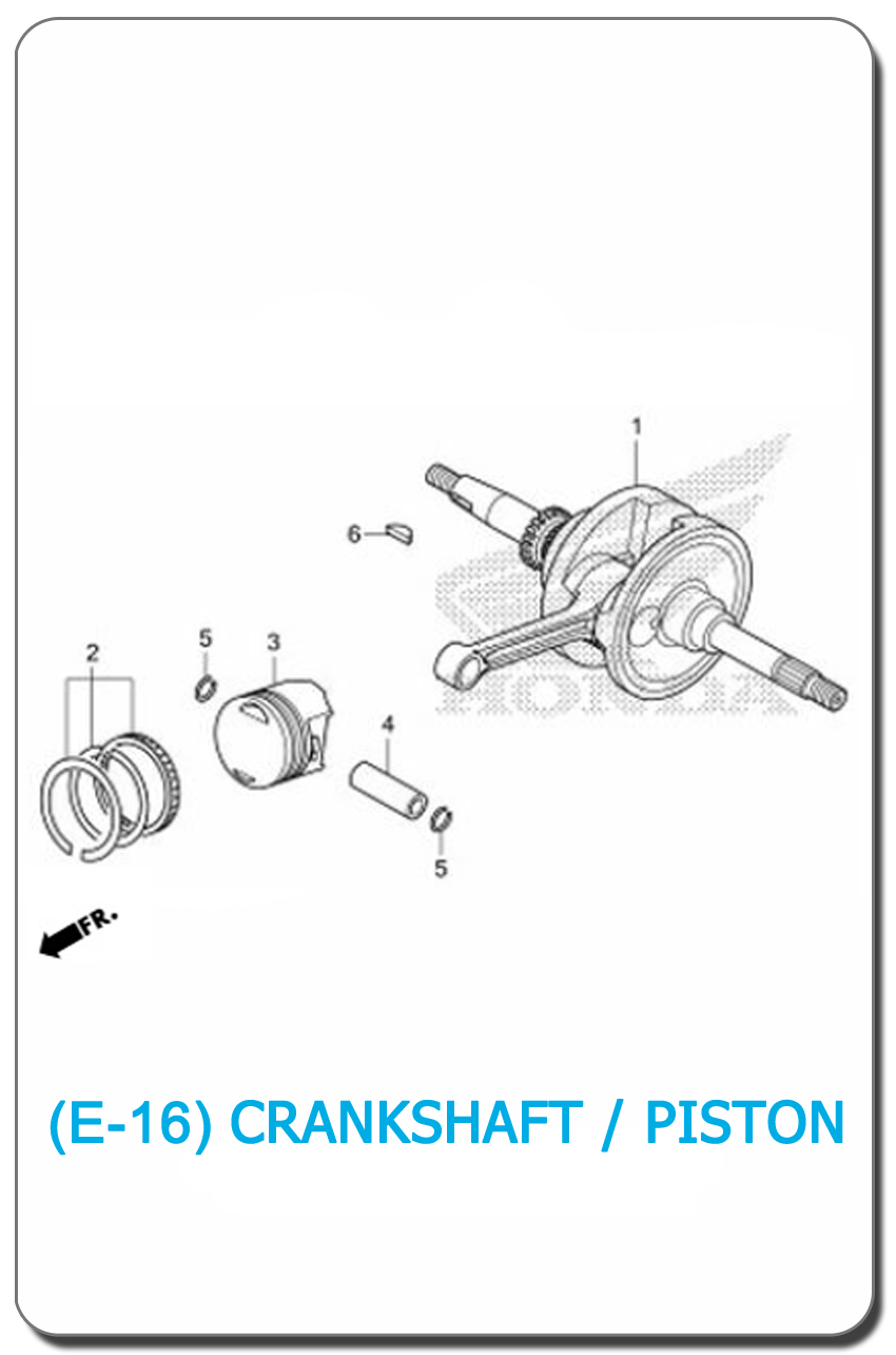 E-16-CRANKSHAFT / PISTON SH150i 2013