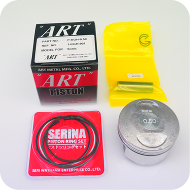 GENUINE "ART" 58.50MM (0.50) PISTON ASSY / 13MM PIN (CBR125R ('04- ) / SONIC125R / SONIC125RS) (K-KGH-0.50) (13103-KGH-315 / 13103-KGH-325)