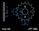 14T (428) SCM420 CHROMOLY STEEL ALLOY SPROCKET (JTF1264) (JTA-H-DA-428-F-14)