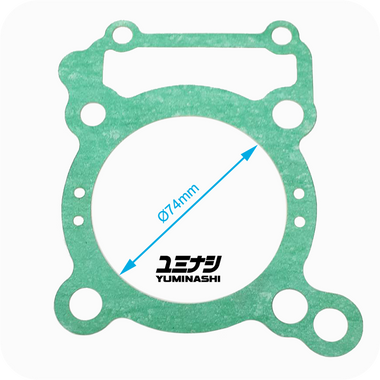 YUMINASHI CYLINDER BASE GASKET Ø74 / 0.6MM THICKNESS (APRILIA 4T LC 125/150/200 ENGINE TYPES) (CM222803-74A)