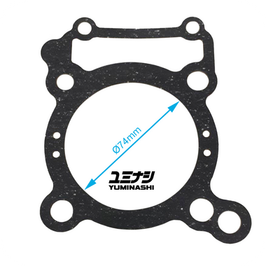 YUMINASHI CYLINDER BASE GASKET Ø74 / 0.8MM THICKNESS (APRILIA 4T LC 125/150/200 ENGINE TYPES) (CM222803-74B)