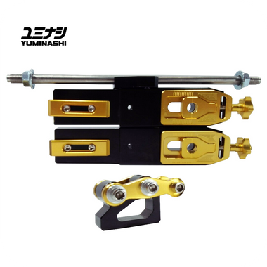 YUMINASHI 5-INCH CNC GOLD-ON-BLACK SWINGARM & SHOCK EXTENSION KIT (OG MSX/GROM125 & SF) (40543-K26-905G)