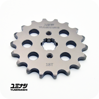 18T (#420 PITCH) YUMINASHI LIGHT WEIGHT RACING SERIES FRONT SPROCKET (23801-420-18R)