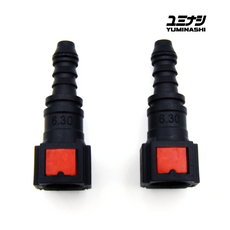 YUMINASHI STRAIGHT (2PCS) FUEL HOSE CONNECTOR SET (FOR 6.3MM O.D. INJECTOR JOINT) (17530-630-800S)