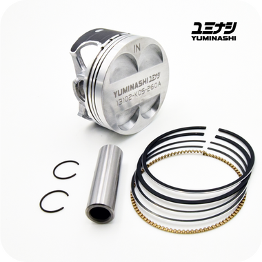 YUMINASHI 160CC / 60MM (GT220 4V HEAD) FLAT HIGH LIFT, HIGH COMP. PISTON SET (14MM PIN) (eSP+ 125CC/150CC/160CC) (13102-K0S-260A)
