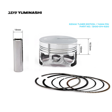 YUMINASHI 62MM TUNER EDITION PISTON SET (14MM PIN) (13100-014-620)