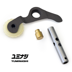 Oil pressure optimized tensioner push rod.
Button in brass and wheel made from resistant high quality material. 