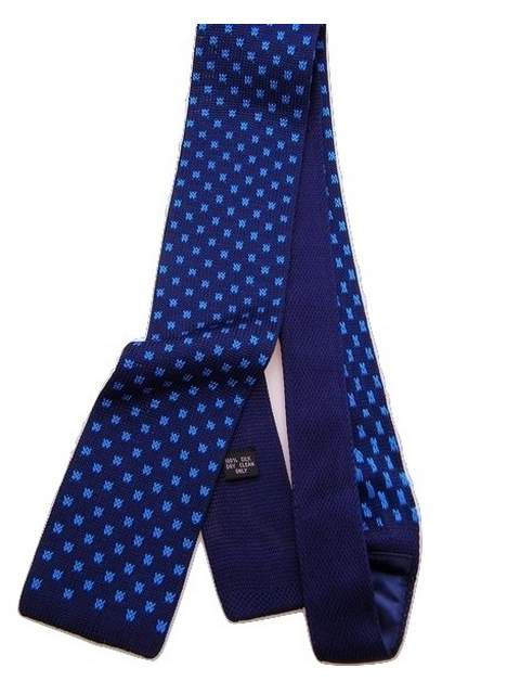 Knitted silk tie navy blue NEW - Tweedmans Vintage