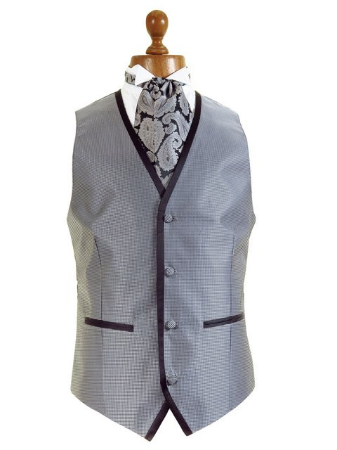 Wedding Waistcoats Silver Black Formal Dress Waistcoats