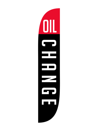 Oil Change Black Feather Flag