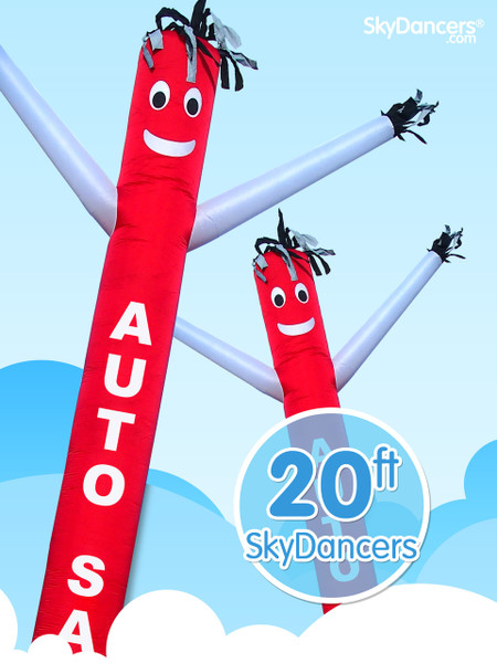  Sky Dancers Auto Sales Red & White - 20ft
