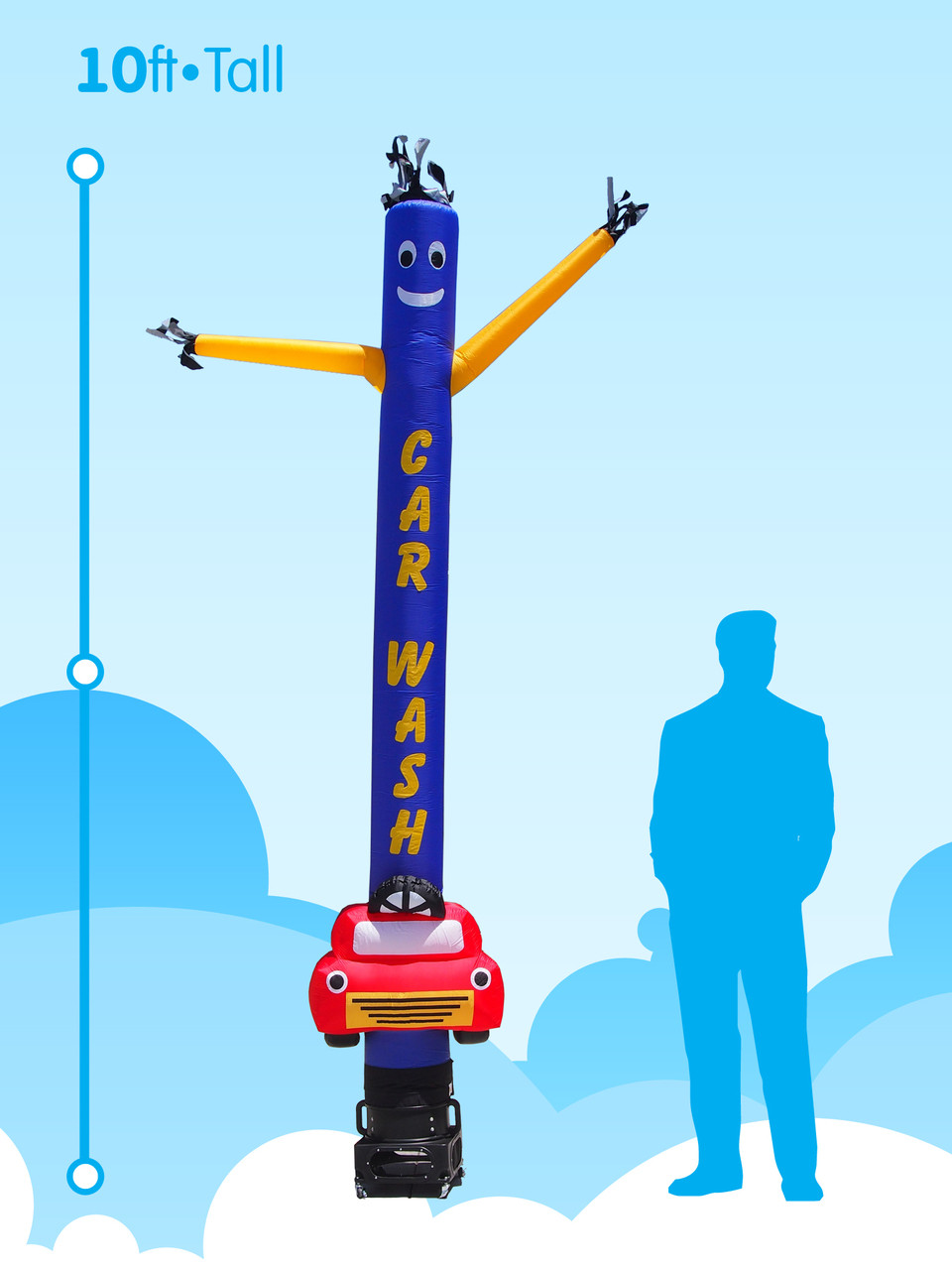 CAR WASH with Car Shape Sky Dancer - 10ft Tall Attachment