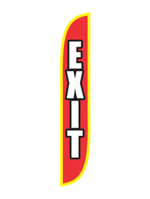 Exit Red 12ft Feather Flag