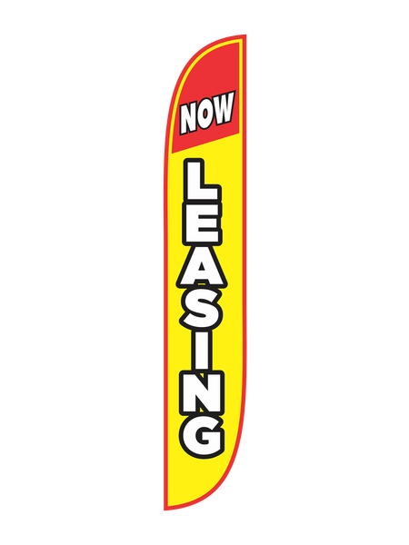 Now Leasing Yellow & Red Feather Flag