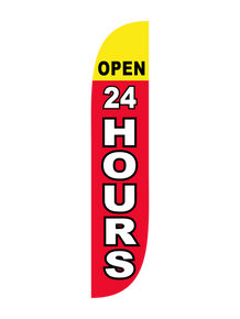 Open 24 Hours Feather Flag