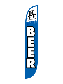 Ice Cold Beer - Blue & White Feather Flag