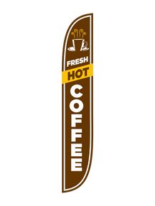 Fresh Hot Coffee - Brown Feather Flag