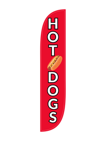 Hot Dogs Feather Flag