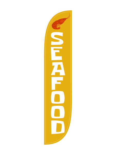 Seafood Orange Feather Flag