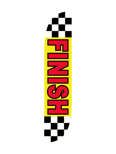 Finish Checker & Yellow Feather Flag