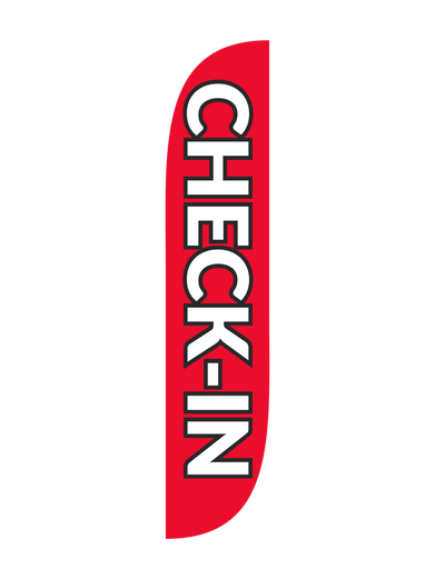 Check-In Red Feather Flag