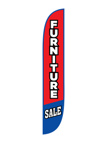 Furniture Sale Red & Blue Feather Flag
