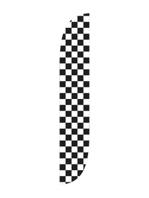 Black & White Checkered Feather Flag