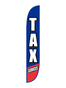 Tax Services Blue & Red Feather Flag