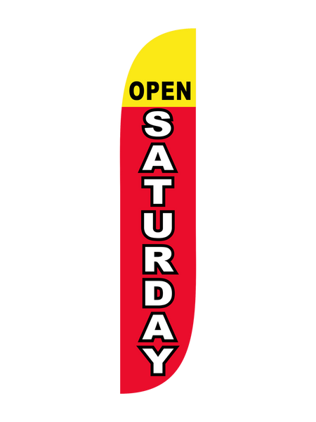 Open Saturday Feather Flag