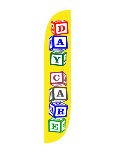 Day Care Blocks Feather Flag