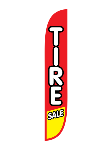 Tire Sale Red & Yellow Feather Flag